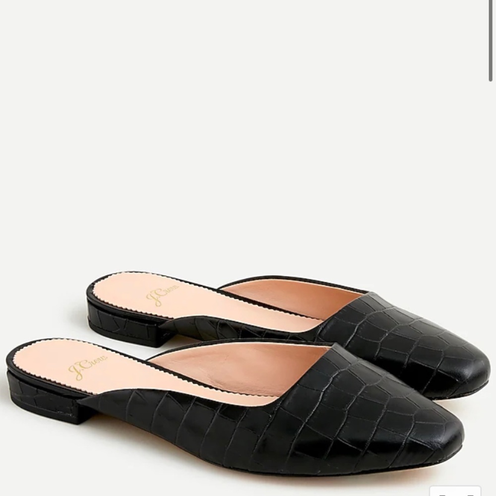 J. Crew Carolyn Mule flats Crocodile pattern